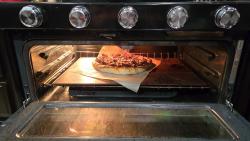Pizza steel in oven